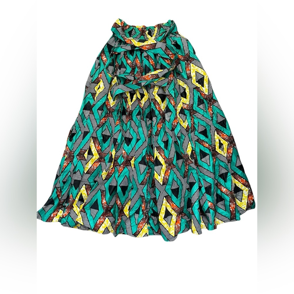 Vibrant Geometric A-Line Skirt